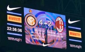 Inter-Milan 4-2 tabellone San Siro