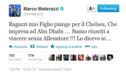 Materazzi tweet Benitez