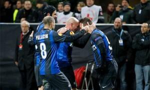 Inter-Tottenham esultanza Cassano Cambiasso Palacio