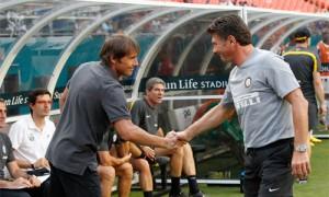 Inter vs Juventus Mazzarri saluta Conte