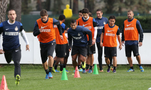 Inter allenamento treno Champions