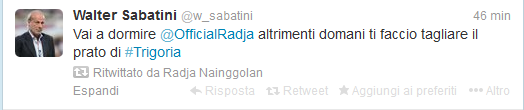 Tweet Sabatini Nainggolan