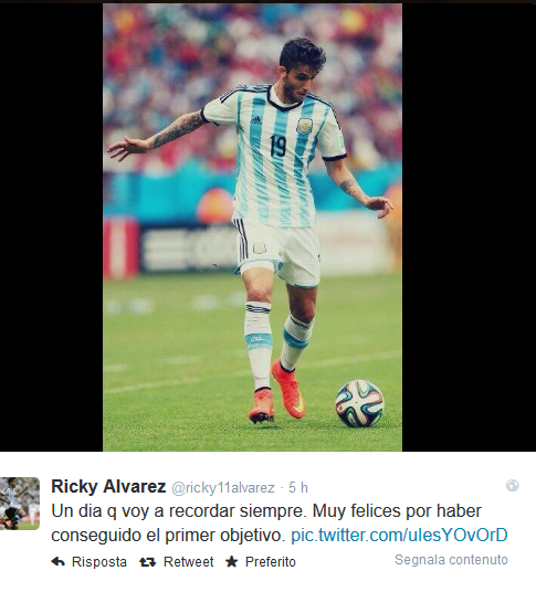 Alvarez esordio Argentina Twitter