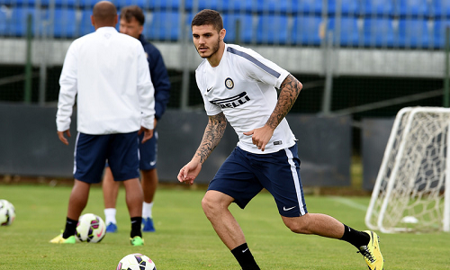 Icardi allenamento Inter