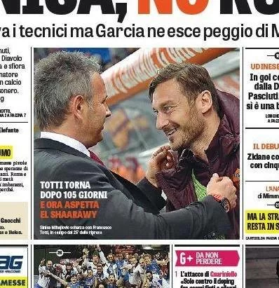 RASSEGNA STAMPA-GdS: SInisa, No Rudi. All’Olimpico brodino tra malati: il Milan rimonta la Roma