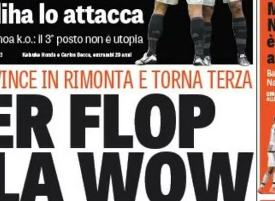 RASSEGNA STAMPA – GdS: Inter flop, Viola wow