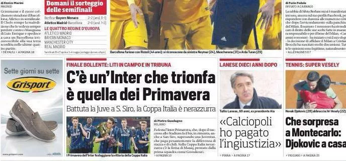 RASSEGNA STAMPA- CdS: “C’è un’Inter che trionfa, è quella dei Primavera”