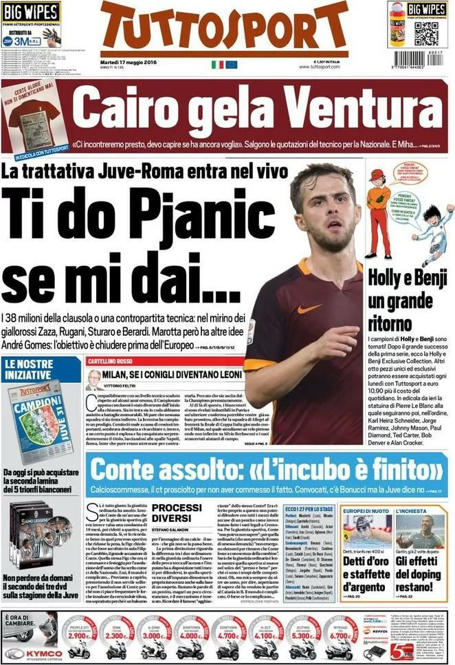 RASSEGNA STAMPA – TS: “Ti do Pjanic se mi dai…”