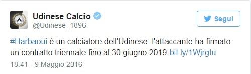 tweet udinese