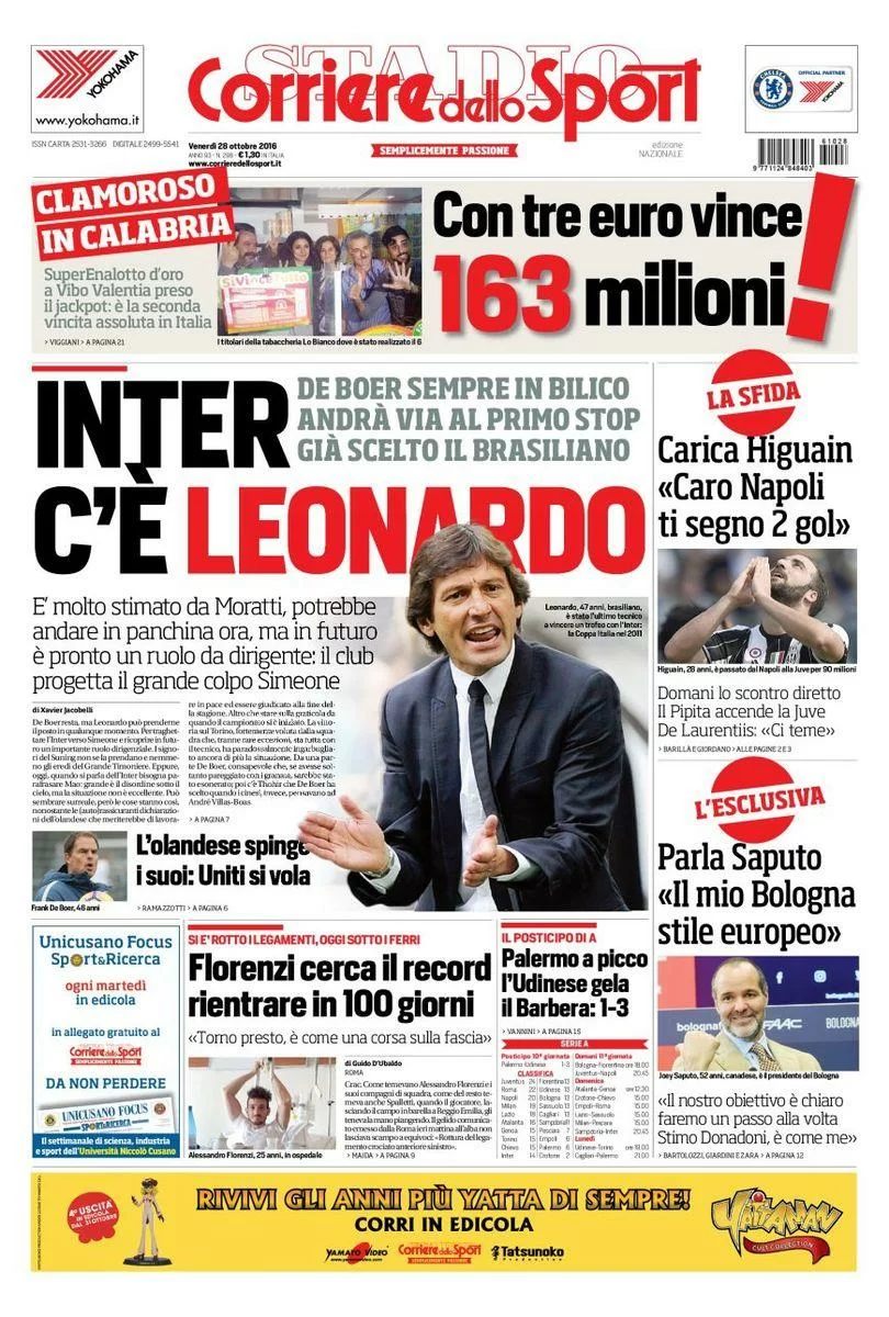 RASSEGNA STAMPA – CdS: “Inter, c’è Leonardo”