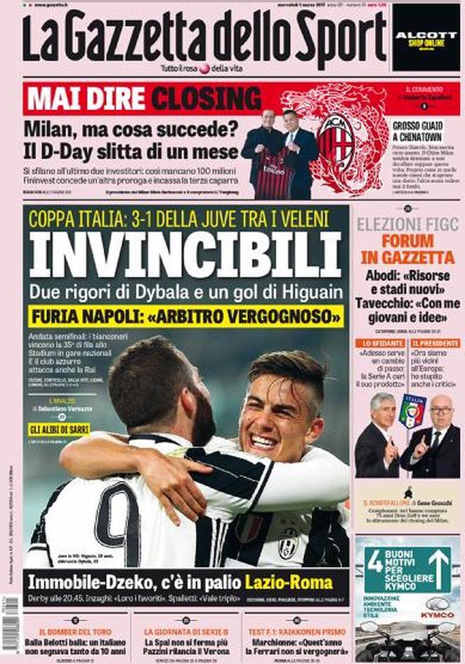 rassegna stampa gazzetta dello sport