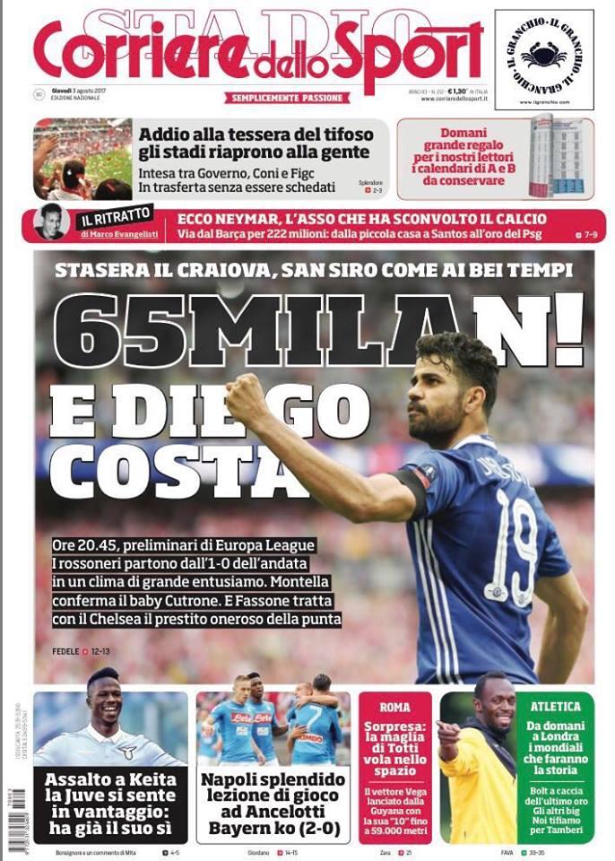 rassegna stampa corriere dello sport