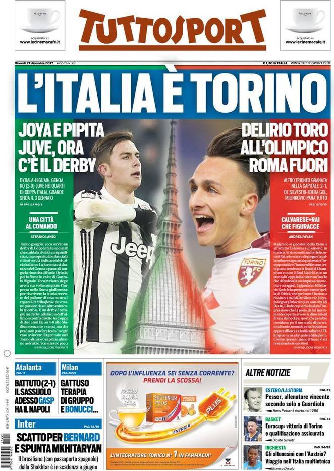rassegna stampa tuttosport 21 dicembre