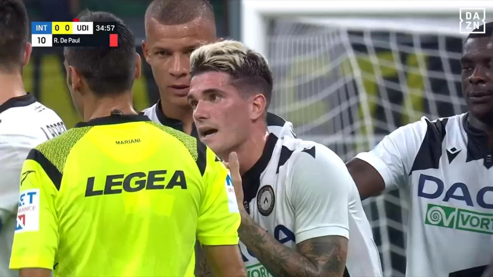 Inter-Udinese, De Paul espulso al 35′. Ecco cosa è successo