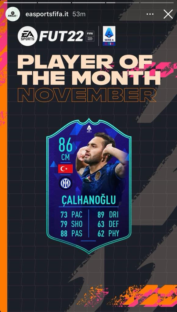 Calhanoglu POTM Serie A