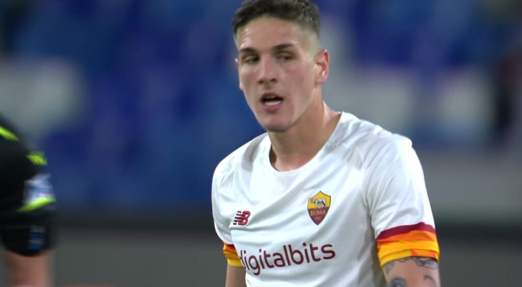 Zaniolo, Roma, Ammonito