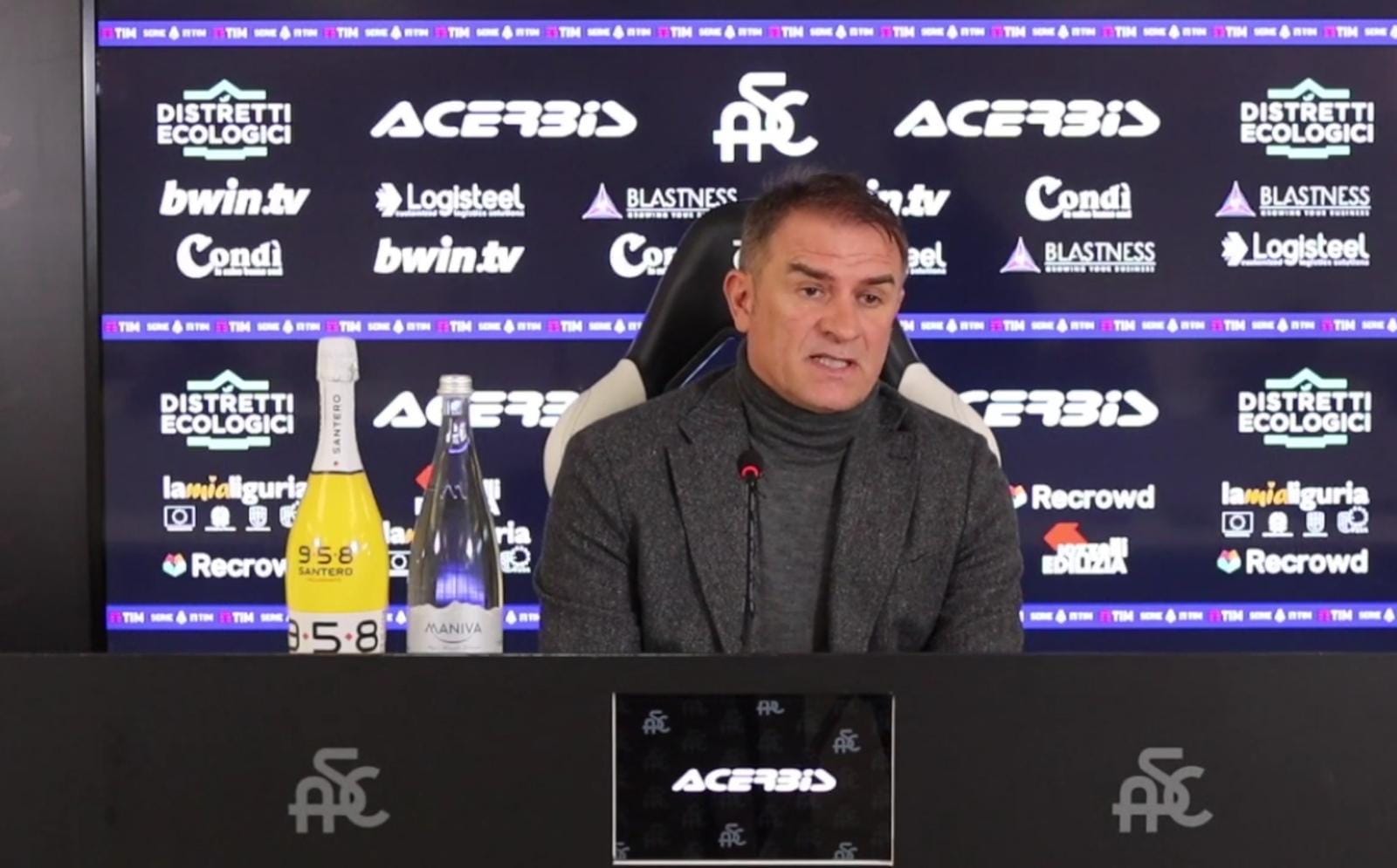 Leonardo Semplici, allenatore dello Spezia, in conferenza stampa