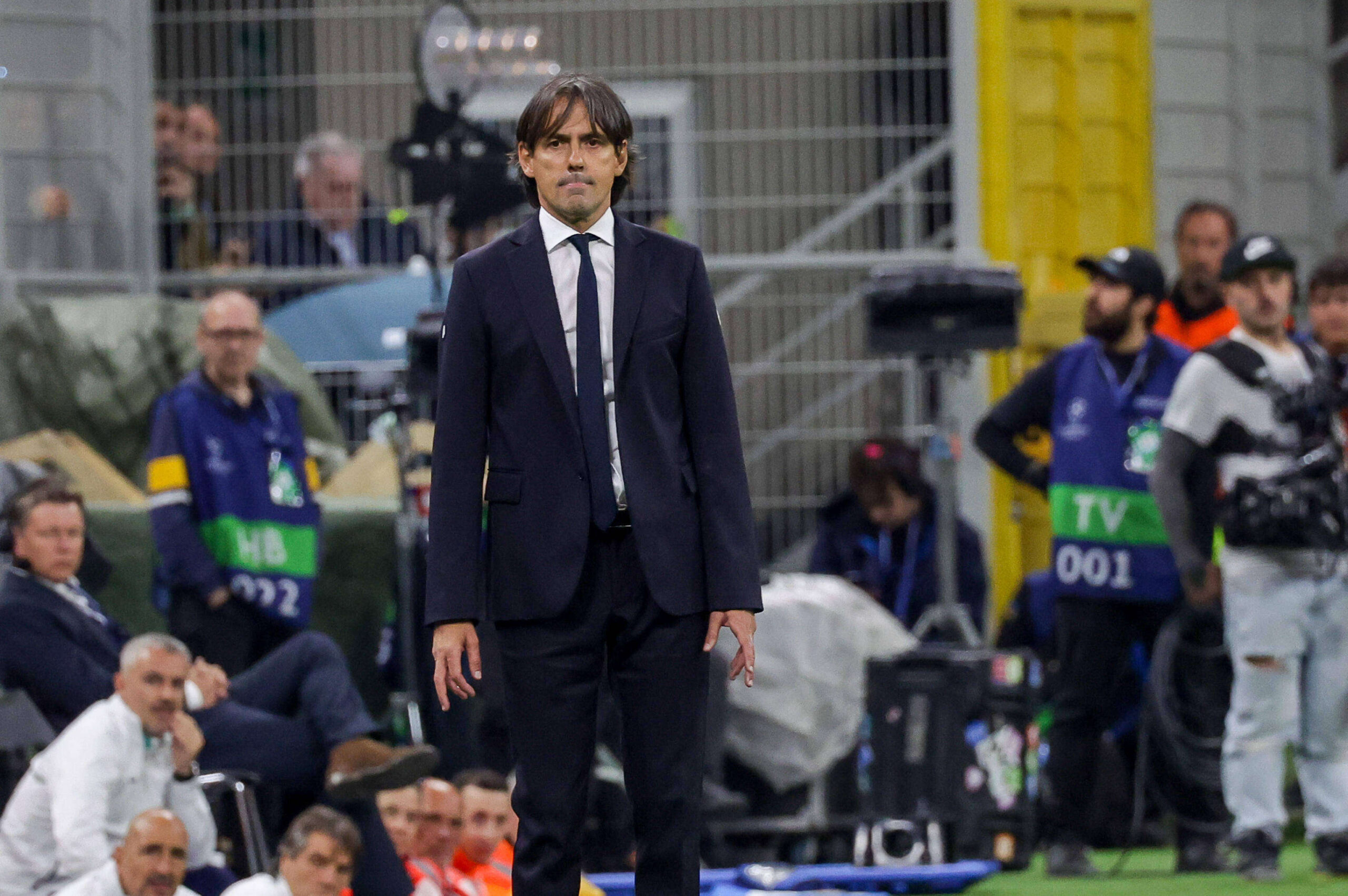 Simone Inzaghi in panchina dell'Inter