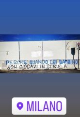 Striscione Curva Nord contro Curva Sud