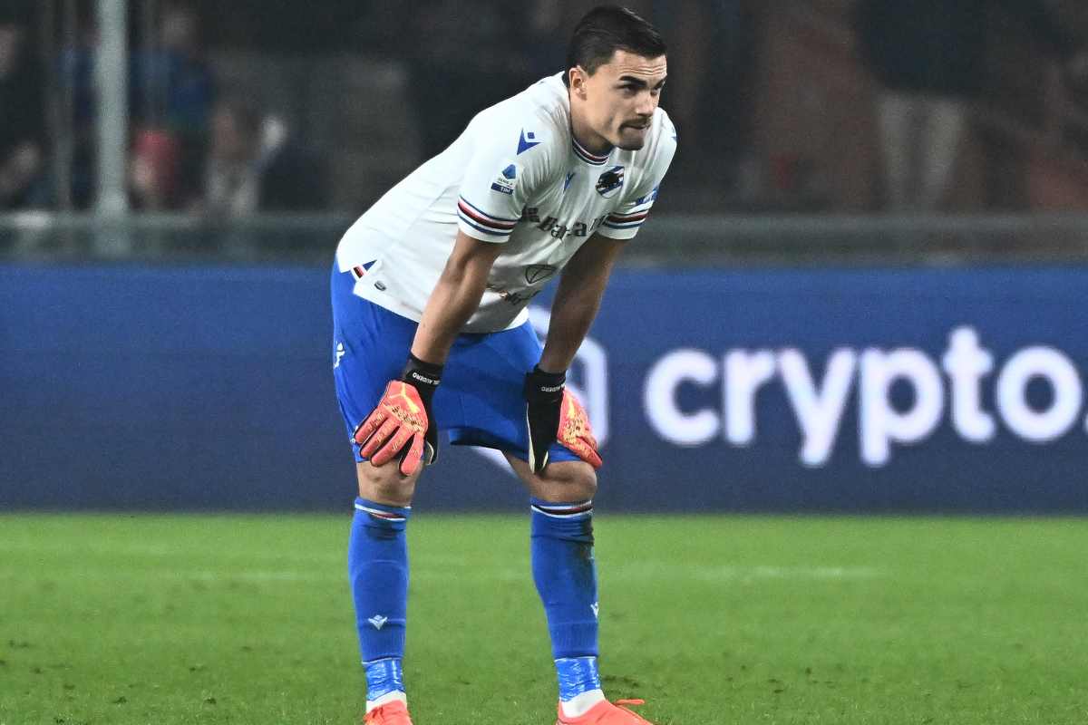 Audero, portiere della Sampdoria, potrebbe essere l'alternativa a Trubin come secondo portiere dell'Inter