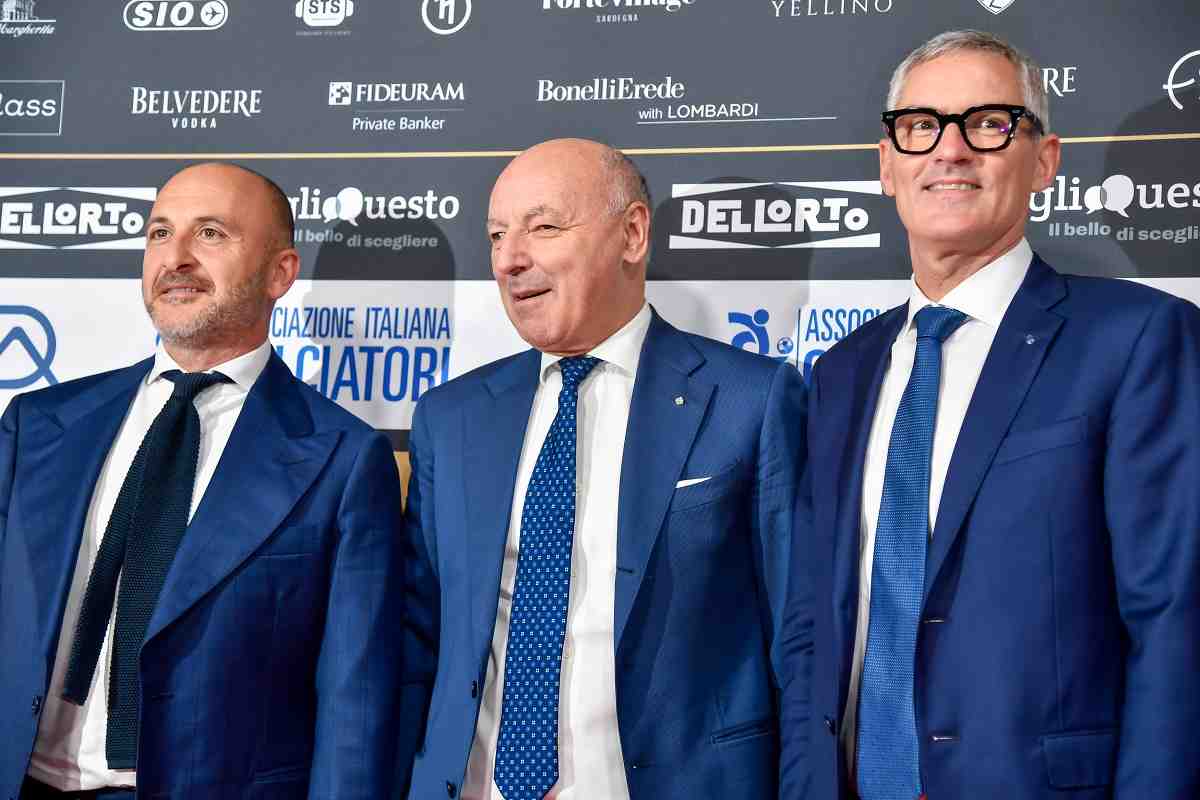 Piero Ausilio, Giuseppe Marotta e Alessandro Antonello Inter