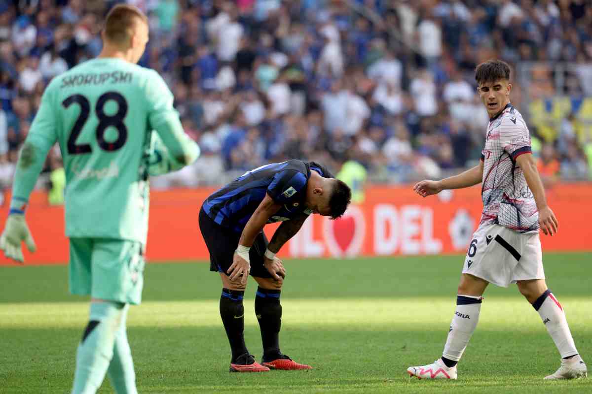 Inter-Bologna 2-2, delusione per Lautaro