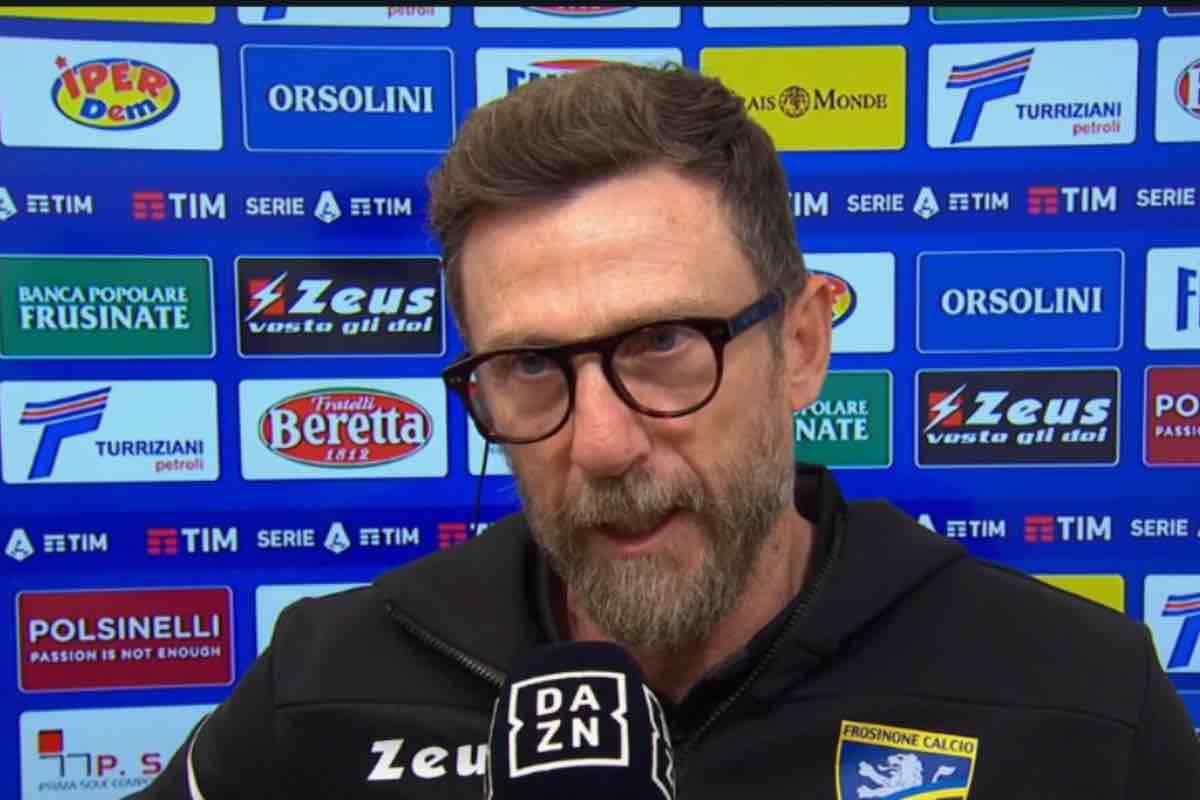 Di Francesco imbufalito nel finale di Frosinone-Inter