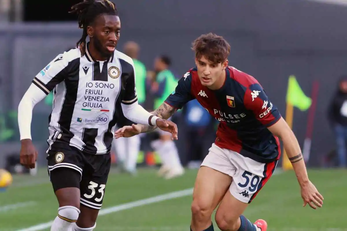 Il Genoa in campo contro l'Udinese