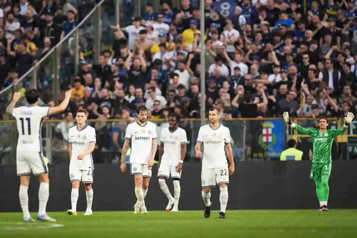 Giocatori dell'Inter delusi