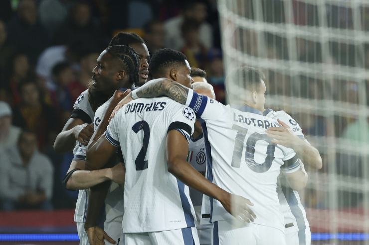 L'Inter esulta dopo un gol