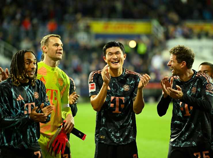 Kim con i giocatori del Bayern