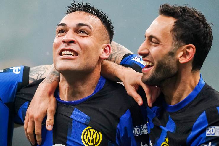 Calhanoglu e Lautaro in primo piano