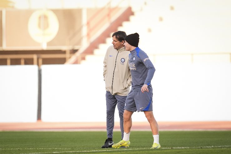 Inzaghi e Barella in campo