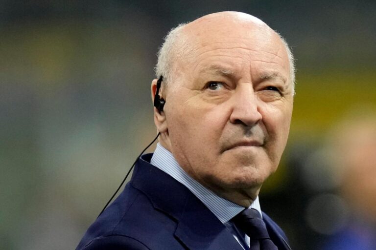 Beppe Marotta, presidente dell'Inter, prima del fischio d'inizio del match contro la Juventus