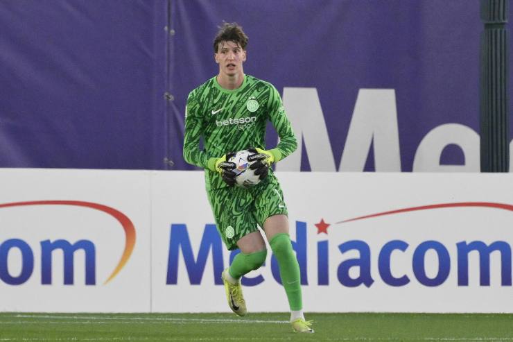 Calligaris, portiere dell’Inter Primavera, durante una partita in nerazzurro