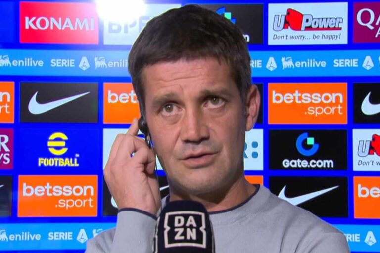 Cristian Chivu ai microfoni di DAZN prima di Inter Fiorentina di Serie A 2025/2026