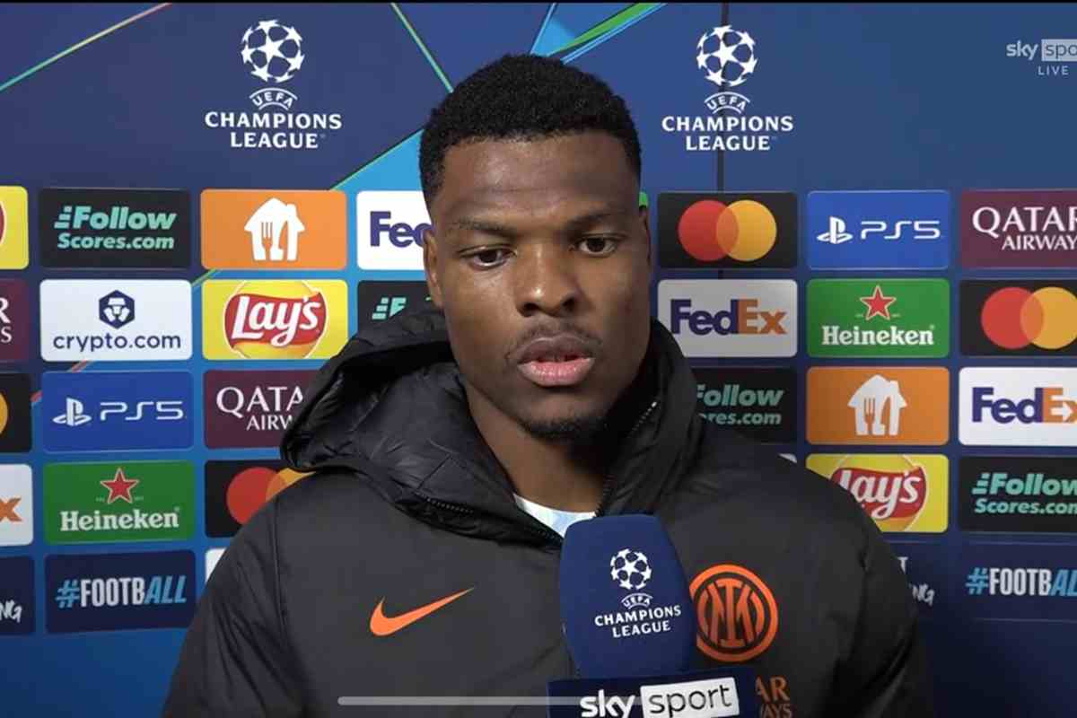 Dumfries intervistato per l'Inter nel post-partita di Champions