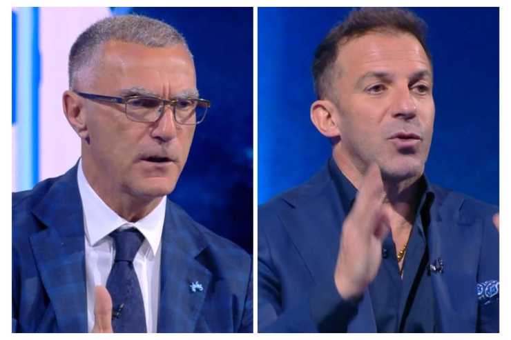 Bergomi e Del Piero duellano in diretta sull'Inter di Chivu
