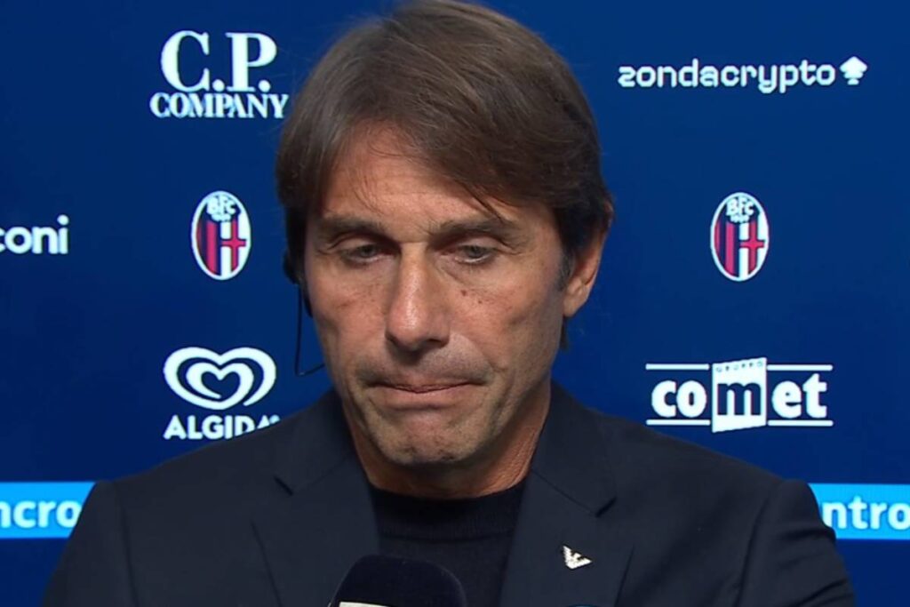 Antonio Conte intervistato nel post partita contro il Bologna