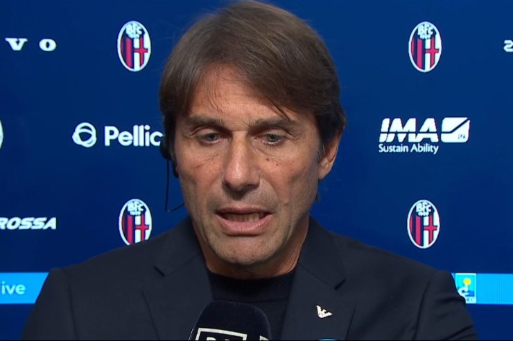 Antonio Conte intervistato nel post partita contro il Bologna