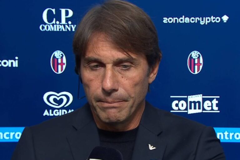 Antonio Conte intervistato nel post partita contro il Bologna