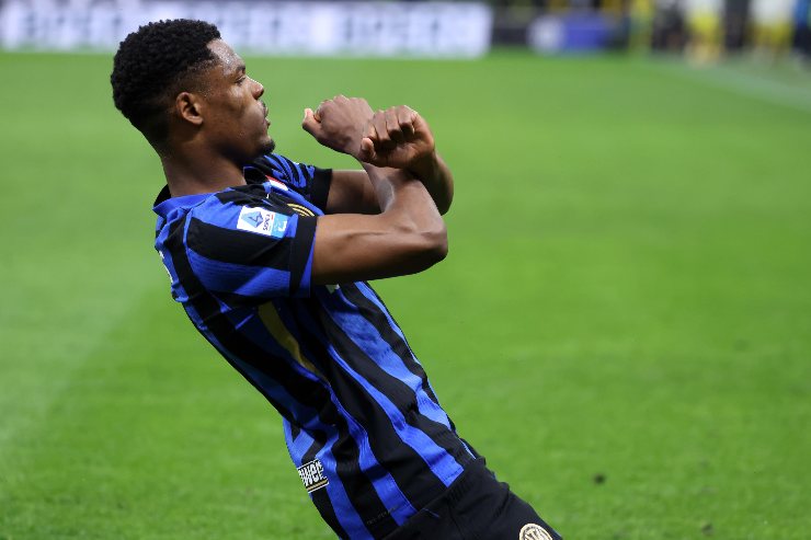 Denzel Dumfries dopo aver segnato 