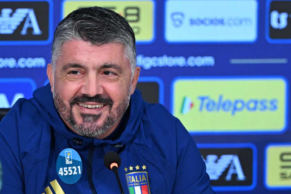 Gennaro Gattuso durante la conferenza stampa in vista degli impegni della Nazionale italiana