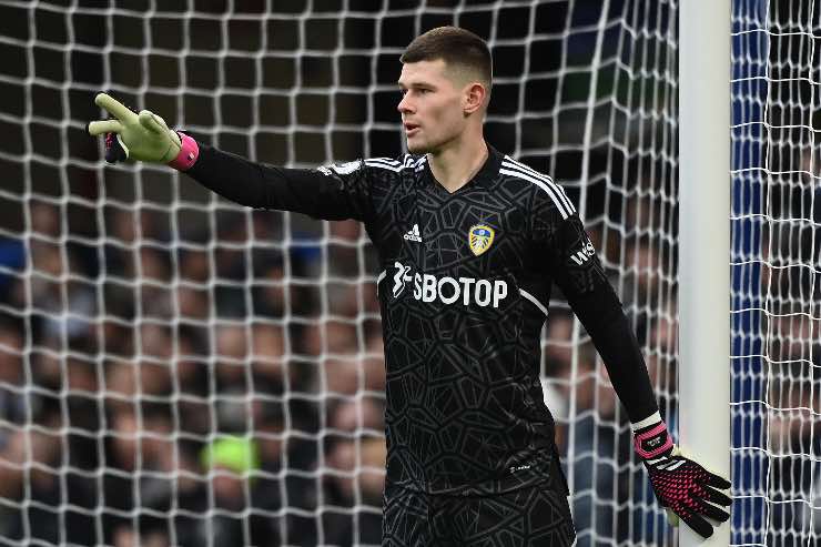 Inter, Illan Meslier in campo tra i pali del Leeds United 