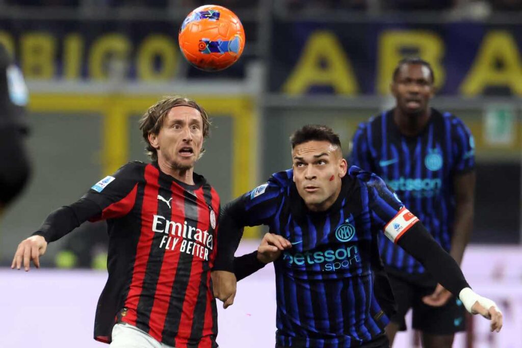 Luka Modric e Lautaro Martinez nella sfida di Serie A 2025