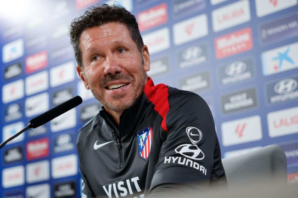 Diego Pablo Simeone durante la conferenza stampa pre Alaves - Atletico Madrid