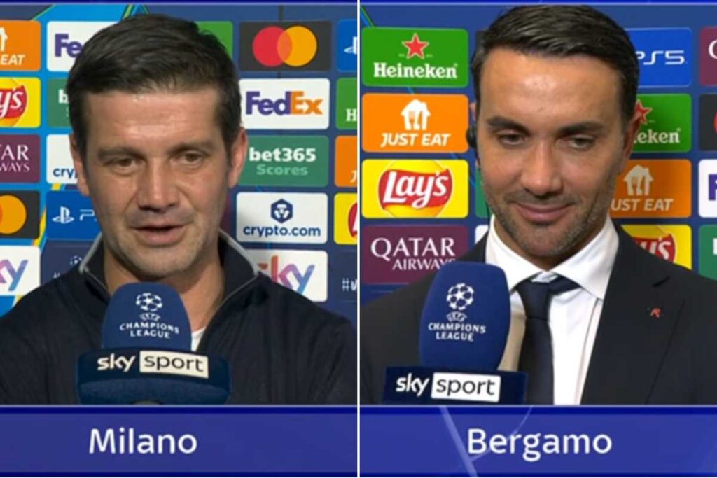 Siparietto tra Chivu e Palladino al termine delle sfide di Champions League di Inter e Atalanta