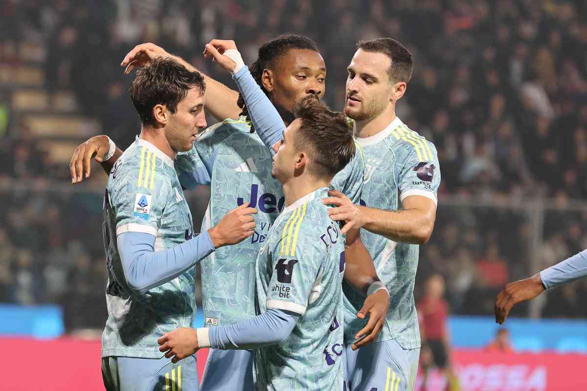 La Juventus esulta dopo un gol messo a segno in una sfida di campionato
