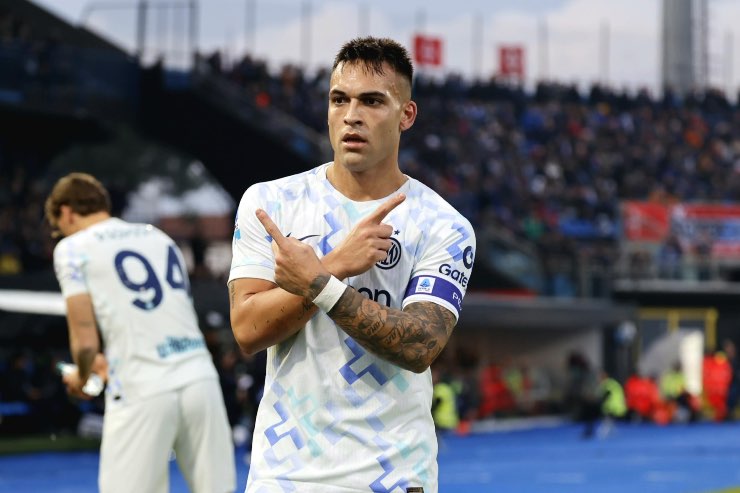 Lautaro Martinez nella gara contro il Pisa