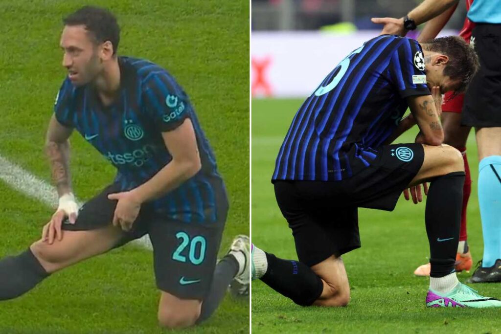 Ufficiali i tempi di recupero di Hakan Çalhanoğlu e Francesco Acerbi, infortunatisi durante Inter-Liverpool